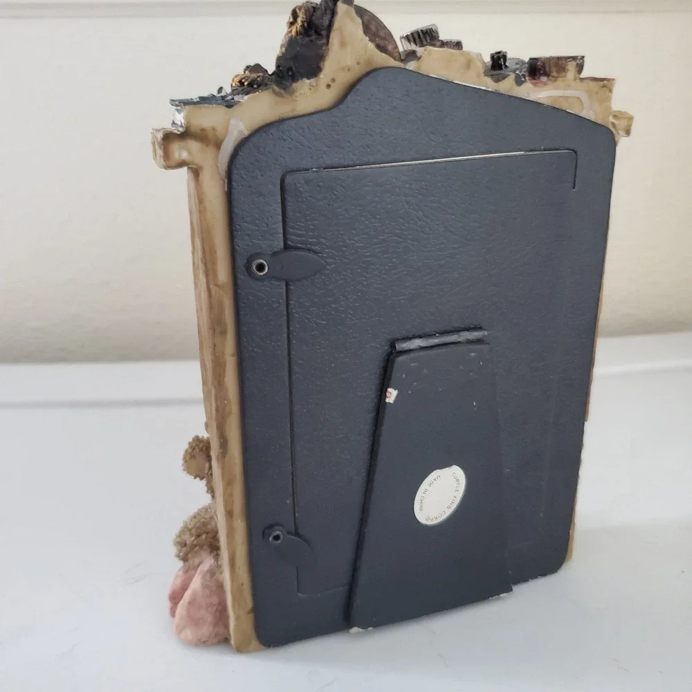 Teddy Bear Clock Book Resin Picture Frame 3.5x5 Unique Collection by Turtle King